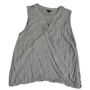 a.n.a sleeveless black and white striped women's shirt XL